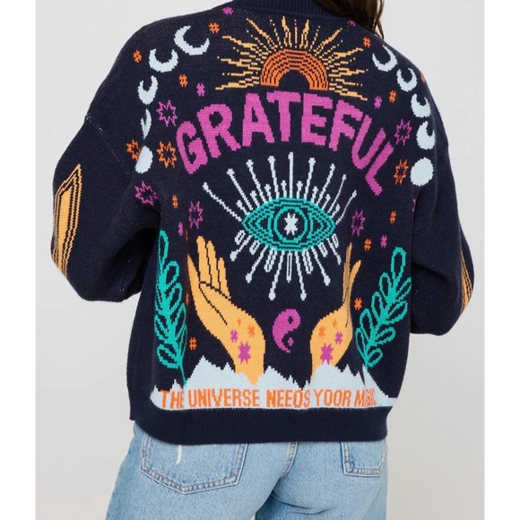 Spiritual Gangster Sweaters - Colorful Graphic Sweater with Grateful Design